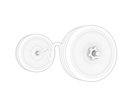 Barbell isolated on background. 3d rendering - illustration png