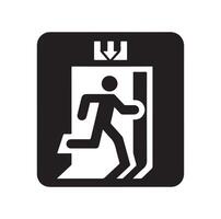 Emergency exit illustration, escape route sign and symbol vector