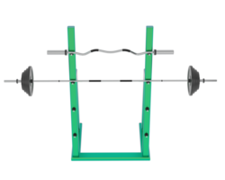 Barbell on rack isolated on background. 3d rendering - illustration png