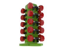 Weight tree with dumbbells isolated on background. 3d rendering - illustration png