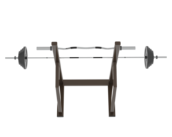 Barbell on rack isolated on background. 3d rendering - illustration png