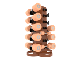 Weight tree with dumbbells isolated on background. 3d rendering - illustration png