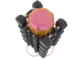 Weight tree with dumbbells isolated on background. 3d rendering - illustration png