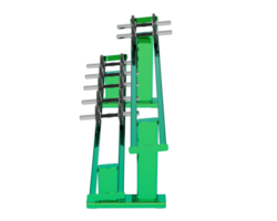 Dumbbells on rack isolated on background. 3d rendering - illustration png