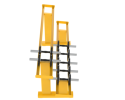 Dumbbells on rack isolated on background. 3d rendering - illustration png
