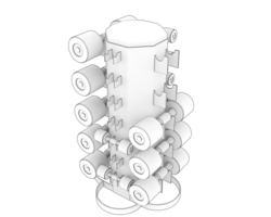 Weight tree with dumbbells isolated on background. 3d rendering - illustration png