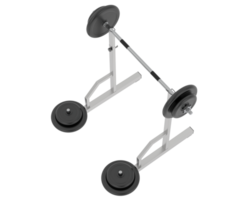 Barbell with weight rack isolated on background. 3d rendering - illustration png