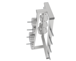 Weights on rack isolated on background. 3d rendering - illustration png