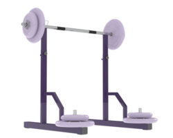 Barbell with weight rack isolated on background. 3d rendering - illustration png