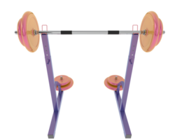 Barbell with weight rack isolated on background. 3d rendering - illustration png