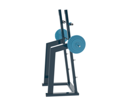 Barbell on rack isolated on background. 3d rendering - illustration png