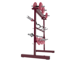 Weights on rack isolated on background. 3d rendering - illustration png