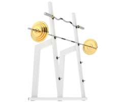 Barbell on rack isolated on background. 3d rendering - illustration png