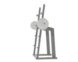 Barbell on rack isolated on background. 3d rendering - illustration png