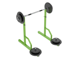 Barbell with weight rack isolated on background. 3d rendering - illustration png