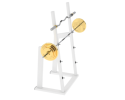 Barbell on rack isolated on background. 3d rendering - illustration png