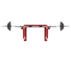 Barbell on rack isolated on background. 3d rendering - illustration png