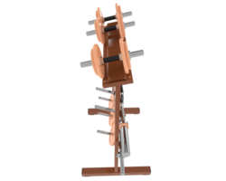 Weights on rack isolated on background. 3d rendering - illustration png