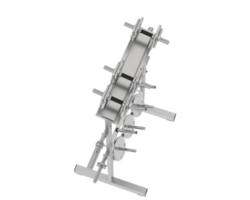 Weights on rack isolated on background. 3d rendering - illustration png
