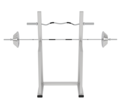Barbell on rack isolated on background. 3d rendering - illustration png