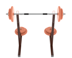 Barbell with weight rack isolated on background. 3d rendering - illustration png