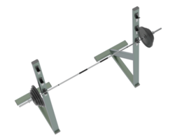 Barbell with weight rack isolated on background. 3d rendering - illustration png