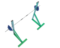 Barbell with weight rack isolated on background. 3d rendering - illustration png