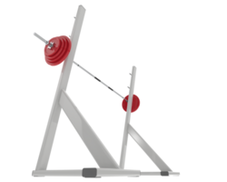 Barbell with weight rack isolated on background. 3d rendering - illustration png