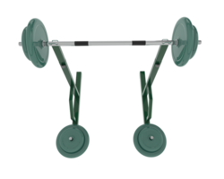 Barbell with weight rack isolated on background. 3d rendering - illustration png