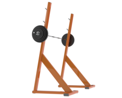 Barbell with weight rack isolated on background. 3d rendering - illustration png