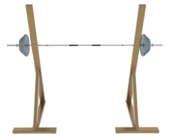 Barbell with weight rack isolated on background. 3d rendering - illustration png