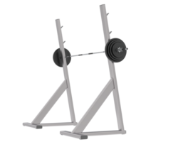 Barbell with weight rack isolated on background. 3d rendering - illustration png