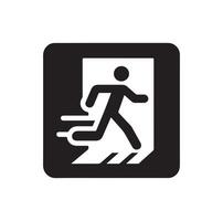 Emergency exit illustration, escape route sign and symbol vector