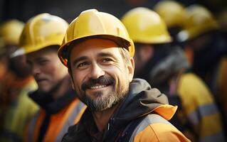 Caucasian young civil engineer man checking the status of machine industry of factory. Ai-Generated photo