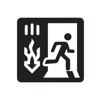 Emergency exit illustration, escape route sign and symbol vector