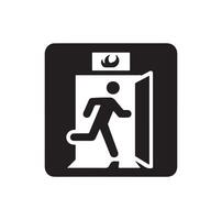 Emergency exit illustration, escape route sign and symbol vector