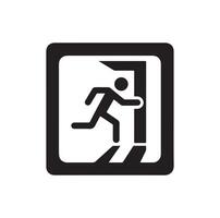 Emergency exit illustration, escape route sign and symbol vector