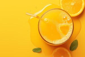 Refreshing orange juice scenes for advertising design inspiration photo