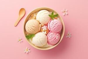 Tasty ice cream illustrations for advertising campaigns photo