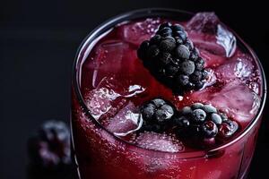 Juicy blackberry juice patterns for packaging design photo