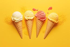 Vibrant ice cream illustrations for creative projects photo