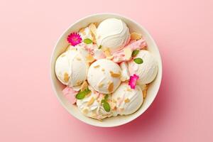 Tasty ice cream seamless patterns for print design inspiration photo