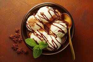 Appetizing ice cream textures for graphic projects photo