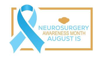 Neurosurgery awareness month is observed every year on August.banner design template illustration background design. vector
