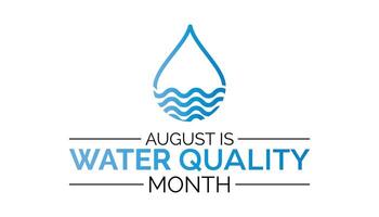 Water Quality Month is observed every year on August.banner design template illustration background design. vector