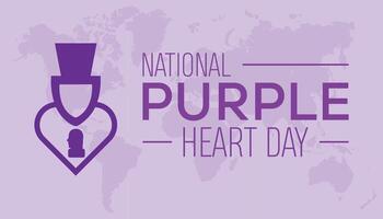 National Purple heart day is observed every year on August.banner design template illustration background design. vector