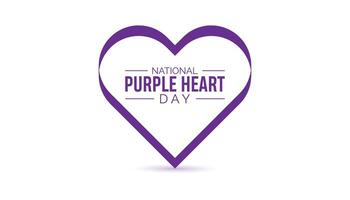 National Purple heart day is observed every year on August.banner design template illustration background design. vector