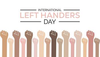 International Left Handers Day is observed every year on August.banner design template illustration background design. vector
