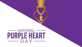 National Purple heart day is observed every year on August.banner design template illustration background design. vector
