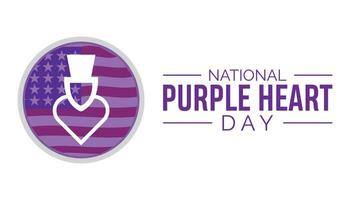 National Purple heart day is observed every year on August.banner design template illustration background design. vector